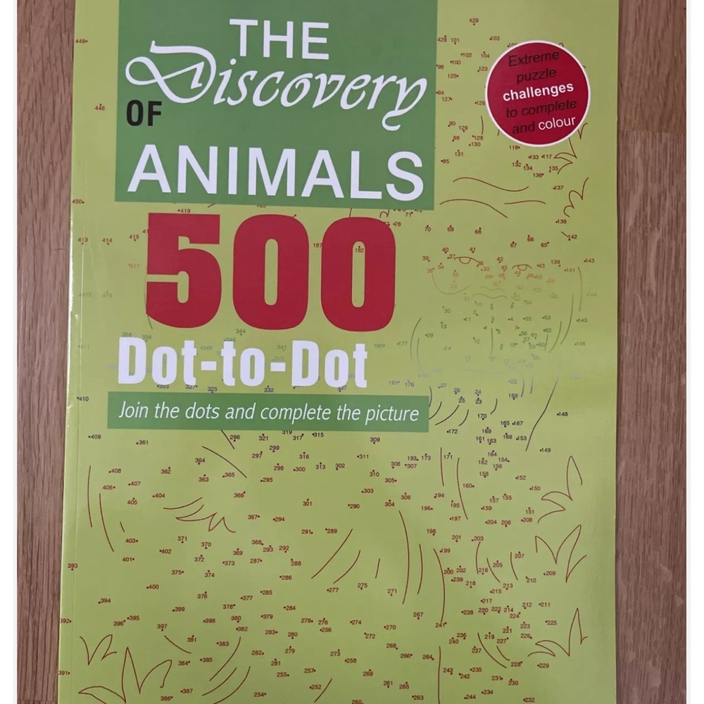 The Discovery of Animals 500 Dot-to-Dot to finish pic on 14" x 10" Pgs& Color